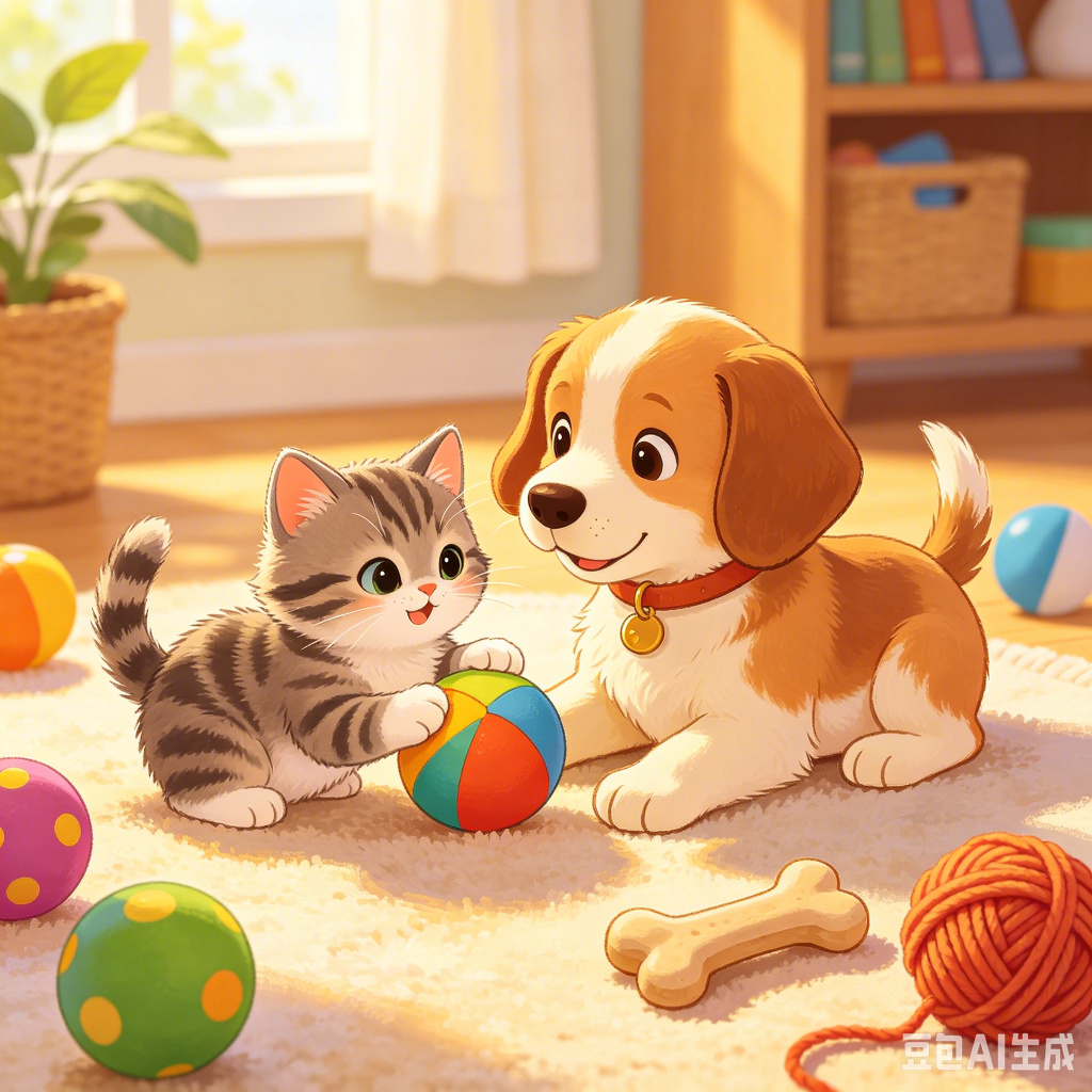 Kitten and puppy toys