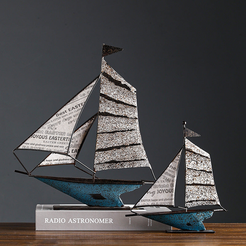 Modern sailboat decoration smooth sailing creative American living room TV wine cabinet office desktop home decoration