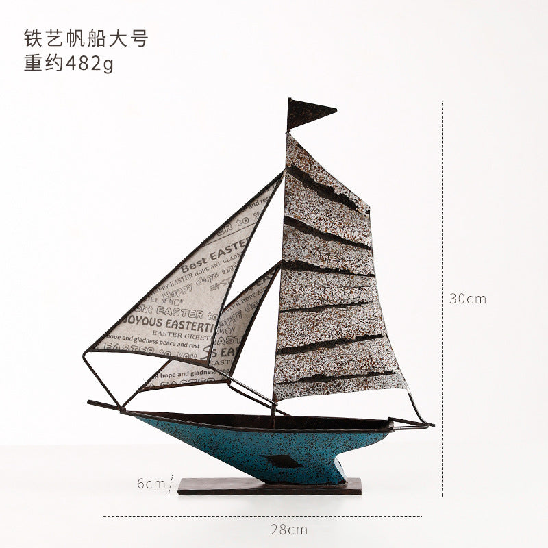 Modern sailboat decoration smooth sailing creative American living room TV wine cabinet office desktop home decoration