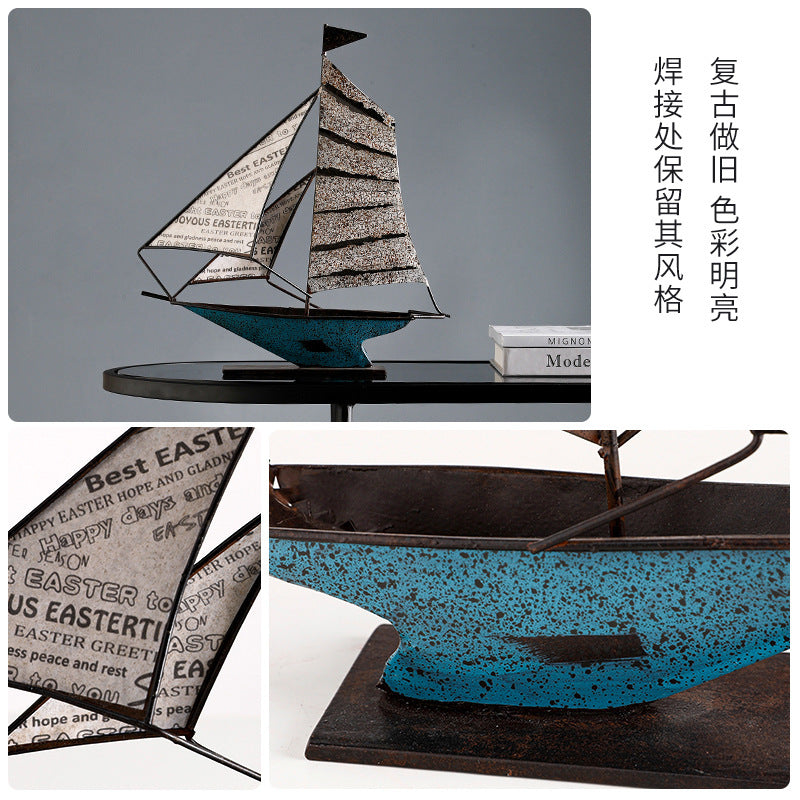 Modern sailboat decoration smooth sailing creative American living room TV wine cabinet office desktop home decoration