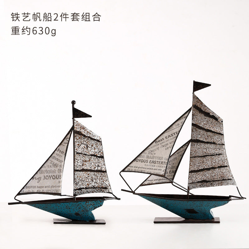 Modern sailboat decoration smooth sailing creative American living room TV wine cabinet office desktop home decoration