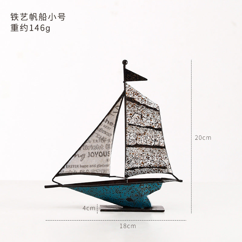 Modern sailboat decoration smooth sailing creative American living room TV wine cabinet office desktop home decoration
