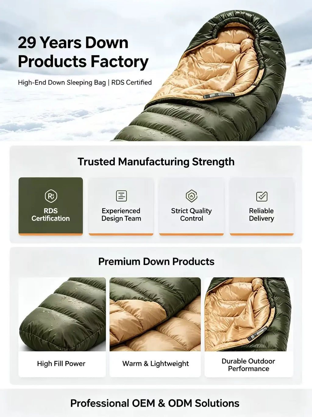 90 Percent White Goose Sleeping Bag Adults-Outdoor & Camping Ultralight Warm Winter Portable Compact Travel