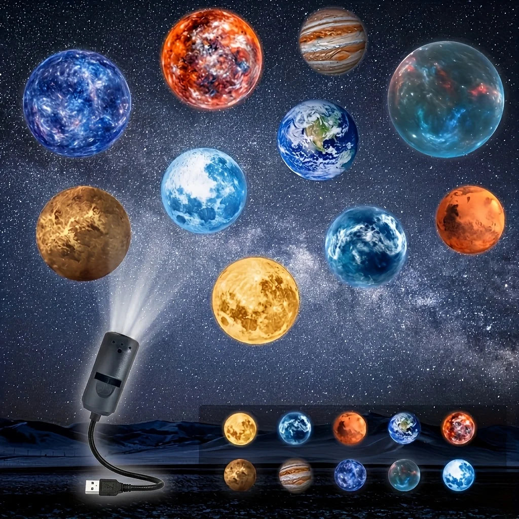 Popular Starry Sky Moon Light Bedroom Creative LED Night Light LOGO Projection Light Internet Celebrity Background Light