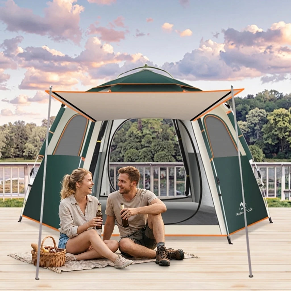One Bedroom Outdoor Camping Tent Large Oxford Fabric with Sun and Rain Protection for Glamping