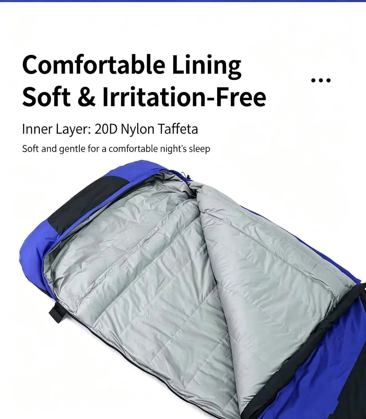 Duck Down Double Envelope-style Blue-and-color-block Sleeping Bag Outdoor Camping Adult Travel High-Loft Portable Warm