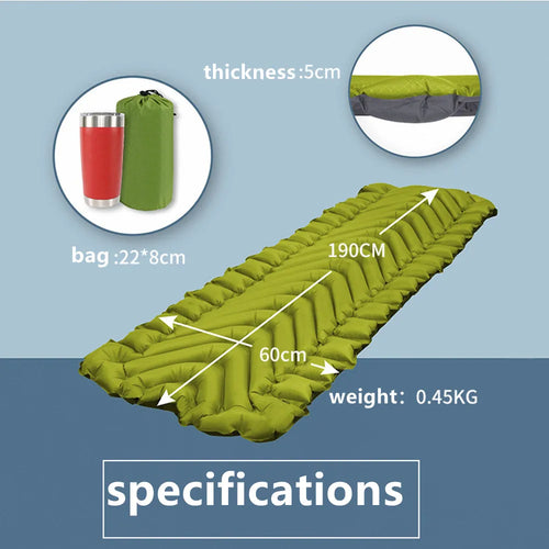 China Wholesale Self Inflating Sleeping Pad Camping Air Mattresses Summer Sleeping Mat with Built in Foot Pump