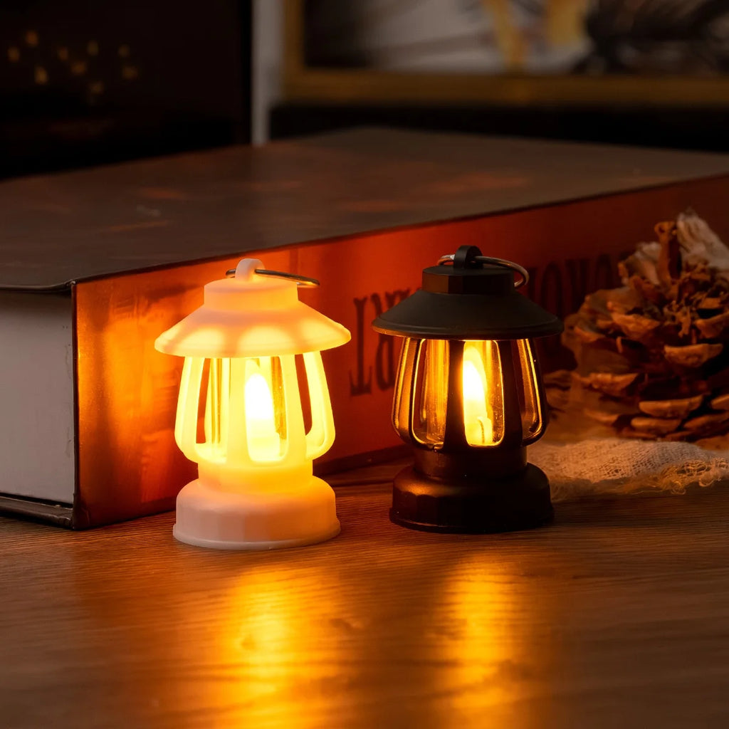 Miniature Electronic Candle Light LED Pony Light Retro Portable Camping Night Light Christmas Atmosphere Decoration