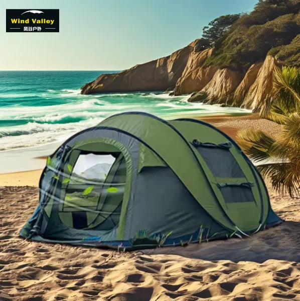 Wind Valley Four-Season Large Multi-Person Outdoor Camping Tent Luxury One-Second Quick Opening Foldable Single