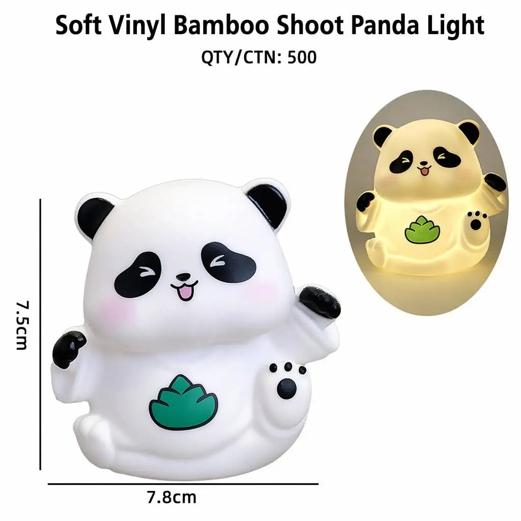 Heißes süßes Cartoon-Panda-Vinyl-Nachtlicht Kinder Heimdeko Geschenk Blind Box Tortenaufsatz Ornament Großhandel Ringwurf Cross-Border