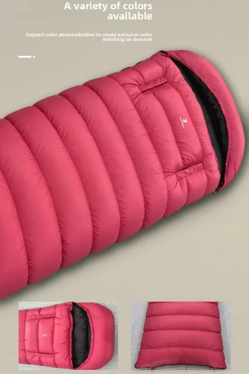 90% White Duck Down Nylon Sleeping Bag Adults Outdoor Camping Portable Warm Winter Ultralight Cold Weather