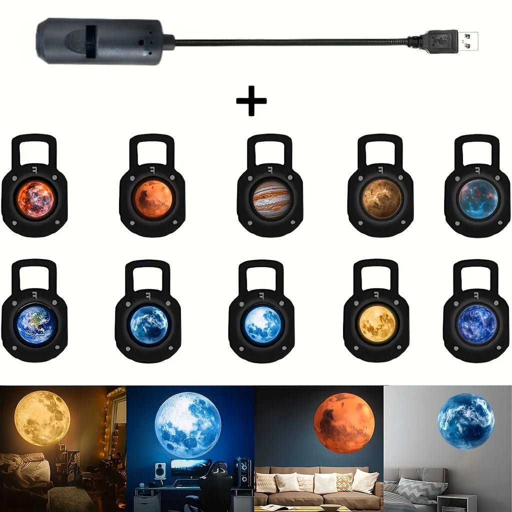 Popular Starry Sky Moon Light Bedroom Creative LED Night Light LOGO Projection Light Internet Celebrity Background Light