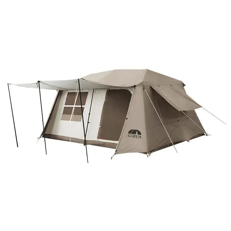 Automatic Quick Open Two-Room One-Hall Camping Tent Black Vinyl Thickened Sunproof Heavy Rainproof Foldable Outdoor Overnight