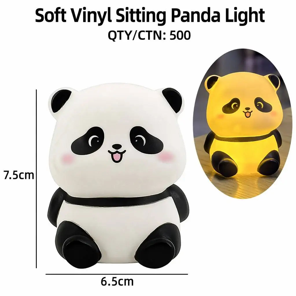 Heißes süßes Cartoon-Panda-Vinyl-Nachtlicht Kinder Heimdeko Geschenk Blind Box Tortenaufsatz Ornament Großhandel Ringwurf Cross-Border