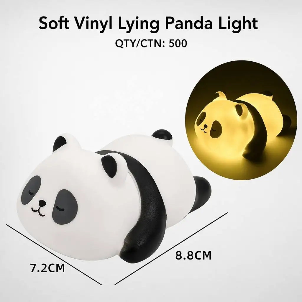 Heißes süßes Cartoon-Panda-Vinyl-Nachtlicht Kinder Heimdeko Geschenk Blind Box Tortenaufsatz Ornament Großhandel Ringwurf Cross-Border
