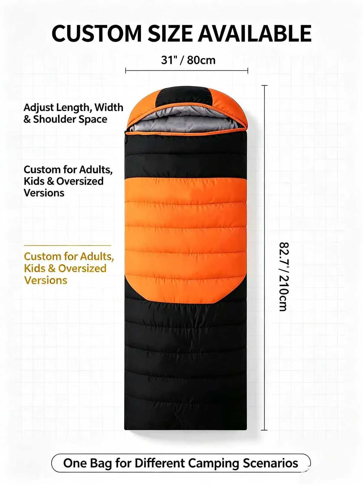 90% White Duck Mummy-style Highly Lofted Customizable Comfortable Sleeping Bag Adults Outdoor Camping Portable Warm Winter