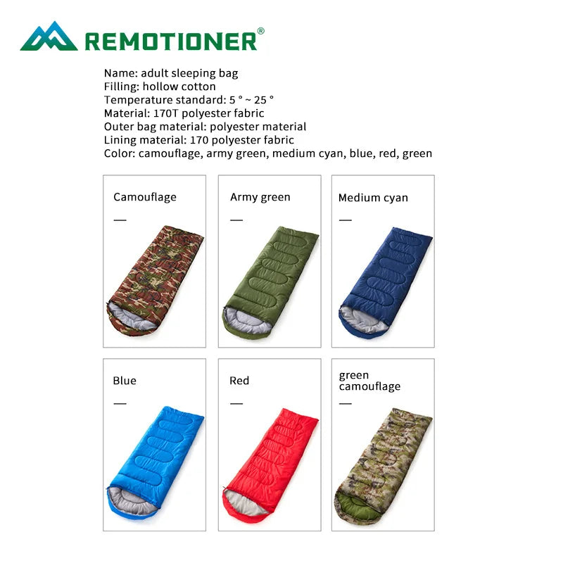 Winter -20 Hiking Emergency Lightweight Backpacking Compact Camping Envelope Sleeping Bags for Adults