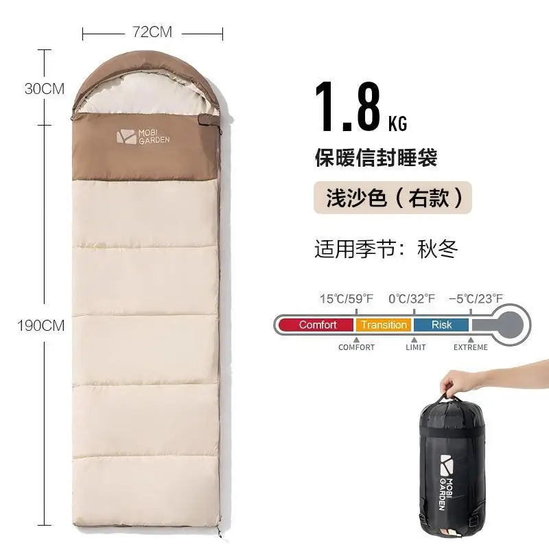 Mobi Garden Glamping Camping Adult Outdoor Camping Warm Adult Indoor Anti Cold Single Portable Sleeping Bag