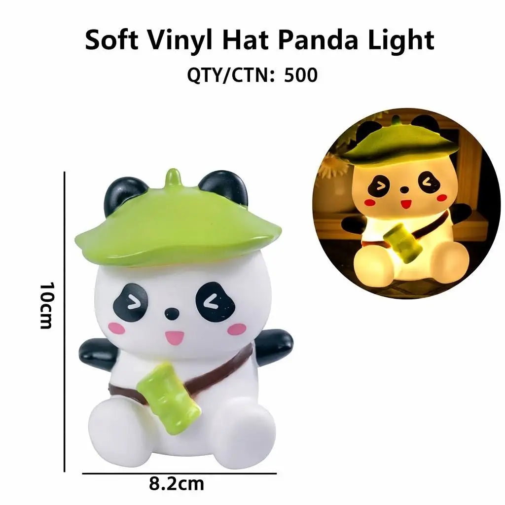 Heißes süßes Cartoon-Panda-Vinyl-Nachtlicht Kinder Heimdeko Geschenk Blind Box Tortenaufsatz Ornament Großhandel Ringwurf Cross-Border
