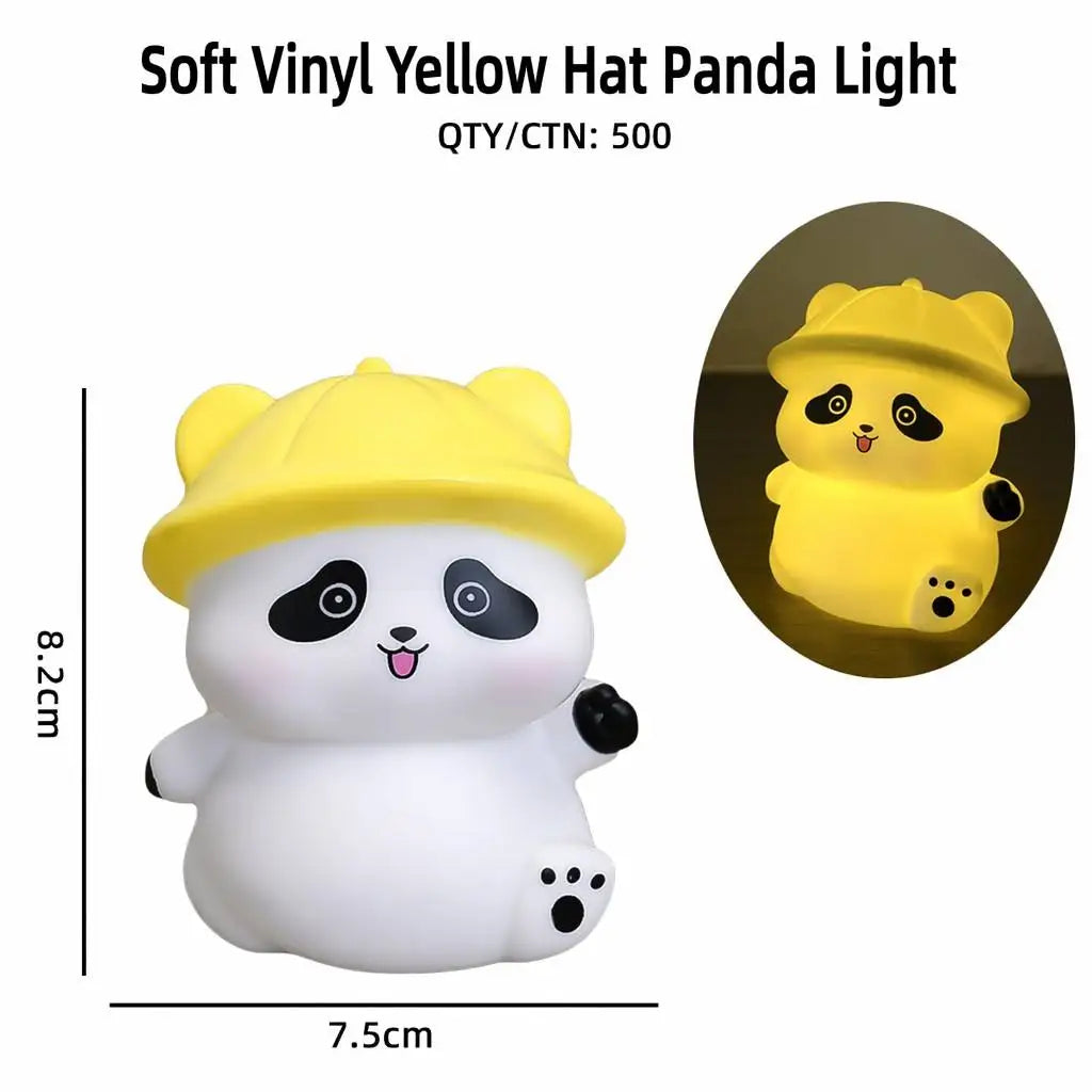 Heißes süßes Cartoon-Panda-Vinyl-Nachtlicht Kinder Heimdeko Geschenk Blind Box Tortenaufsatz Ornament Großhandel Ringwurf Cross-Border