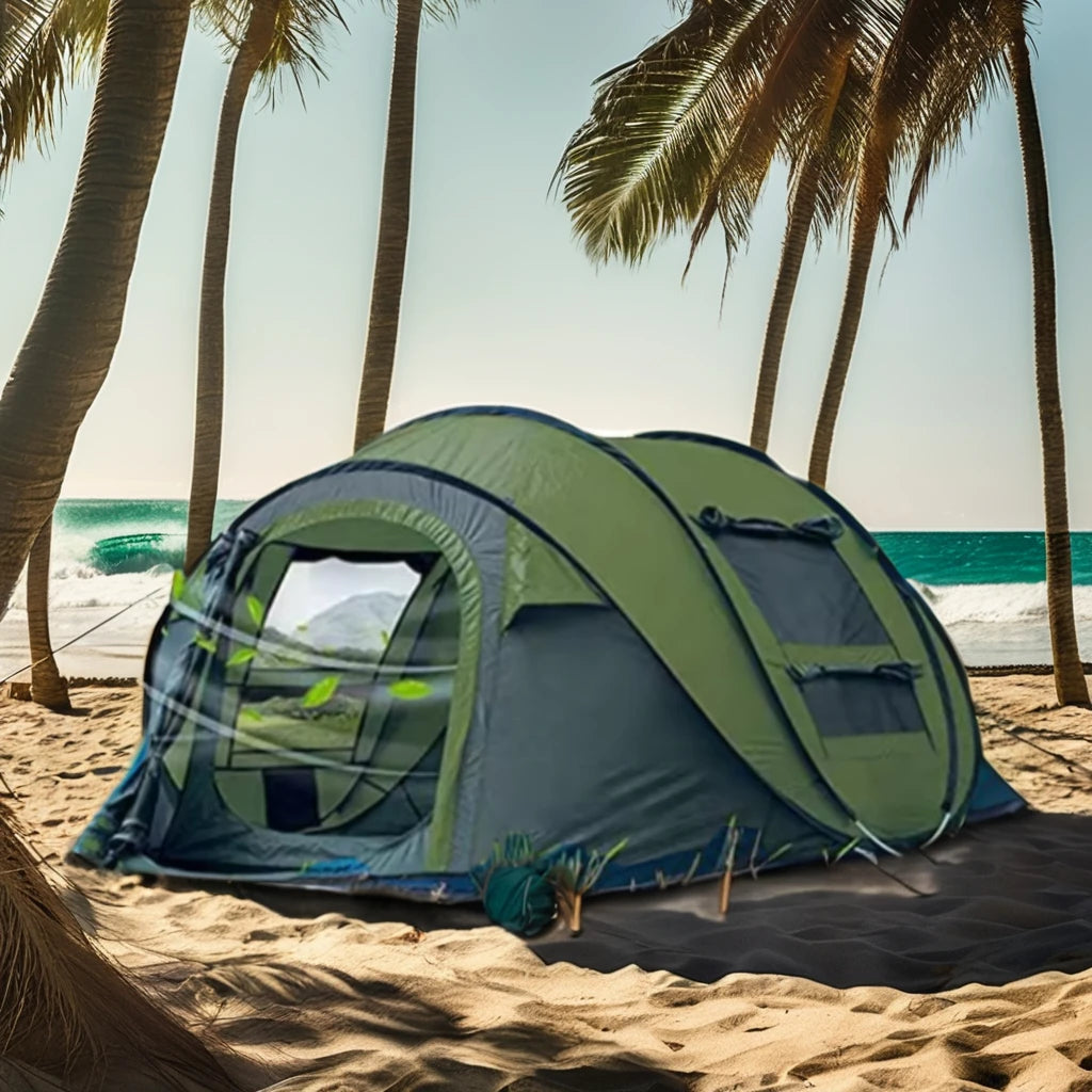 Wind Valley Four-Season Large Multi-Person Outdoor Camping Tent Luxury One-Second Quick Opening Foldable Single