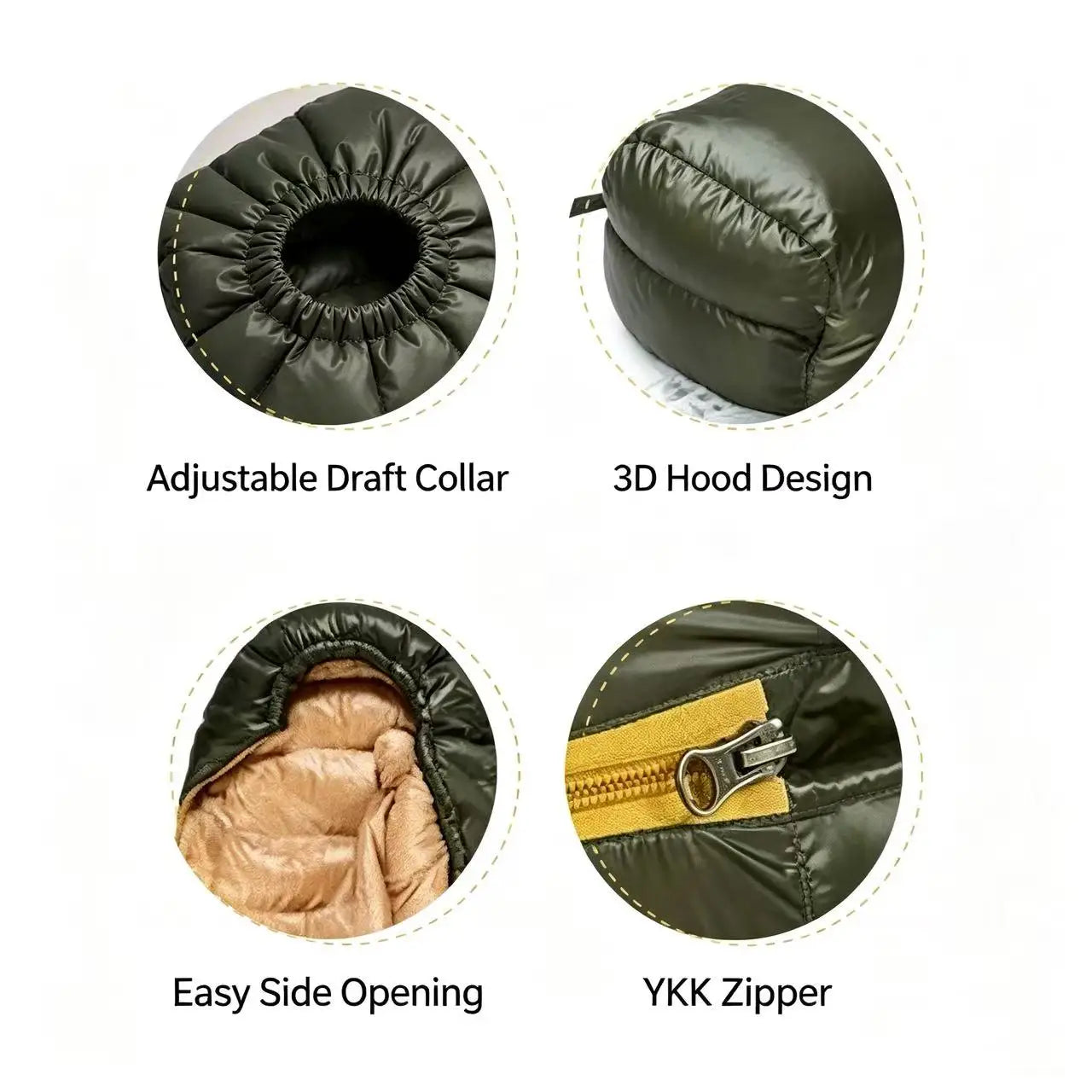 90 Percent White Goose Sleeping Bag Adults-Outdoor & Camping Ultralight Warm Winter Portable Compact Travel