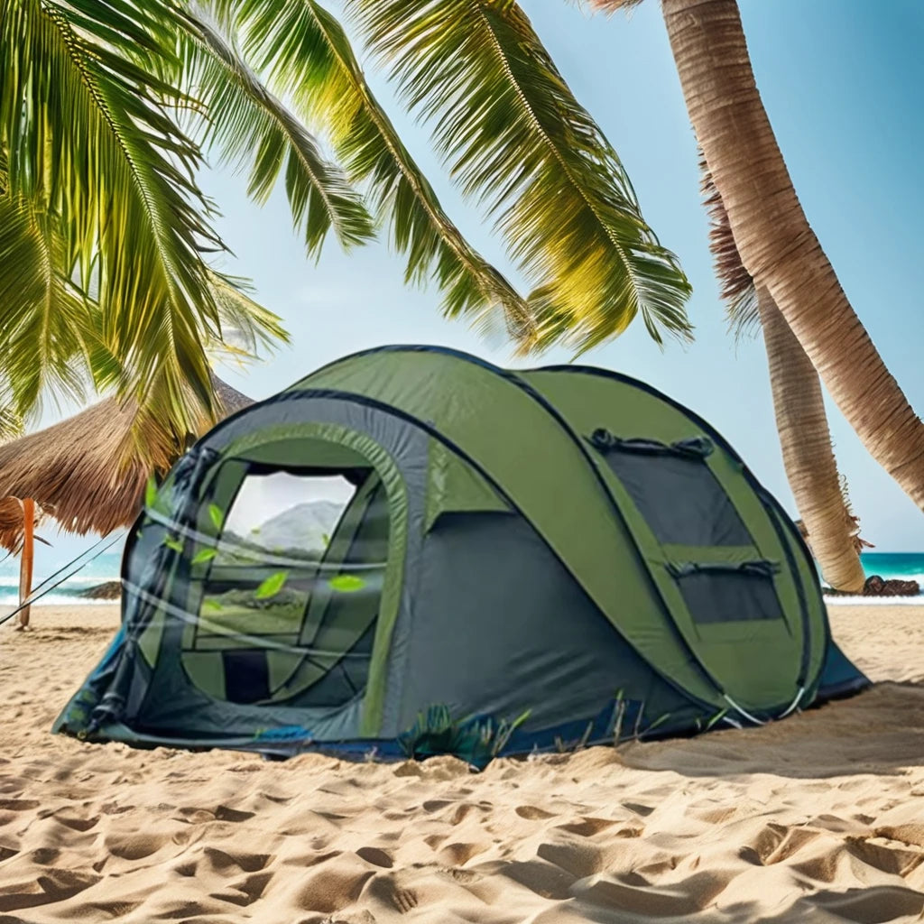 Wind Valley Four-Season Large Multi-Person Outdoor Camping Tent Luxury One-Second Quick Opening Foldable Single