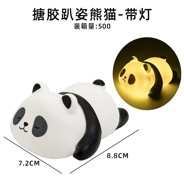 Heißes süßes Cartoon-Panda-Vinyl-Nachtlicht Kinder Heimdeko Geschenk Blind Box Tortenaufsatz Ornament Großhandel Ringwurf Cross-Border
