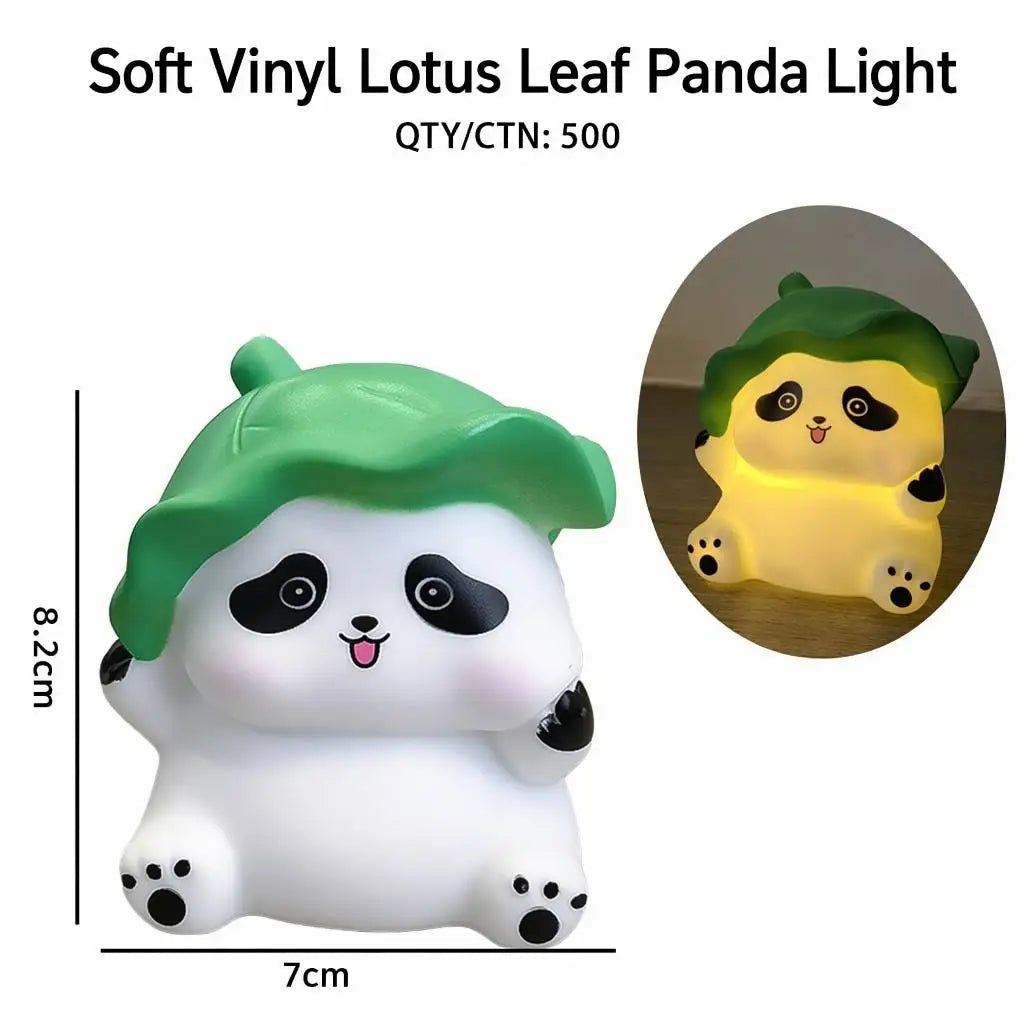 Heißes süßes Cartoon-Panda-Vinyl-Nachtlicht Kinder Heimdeko Geschenk Blind Box Tortenaufsatz Ornament Großhandel Ringwurf Cross-Border
