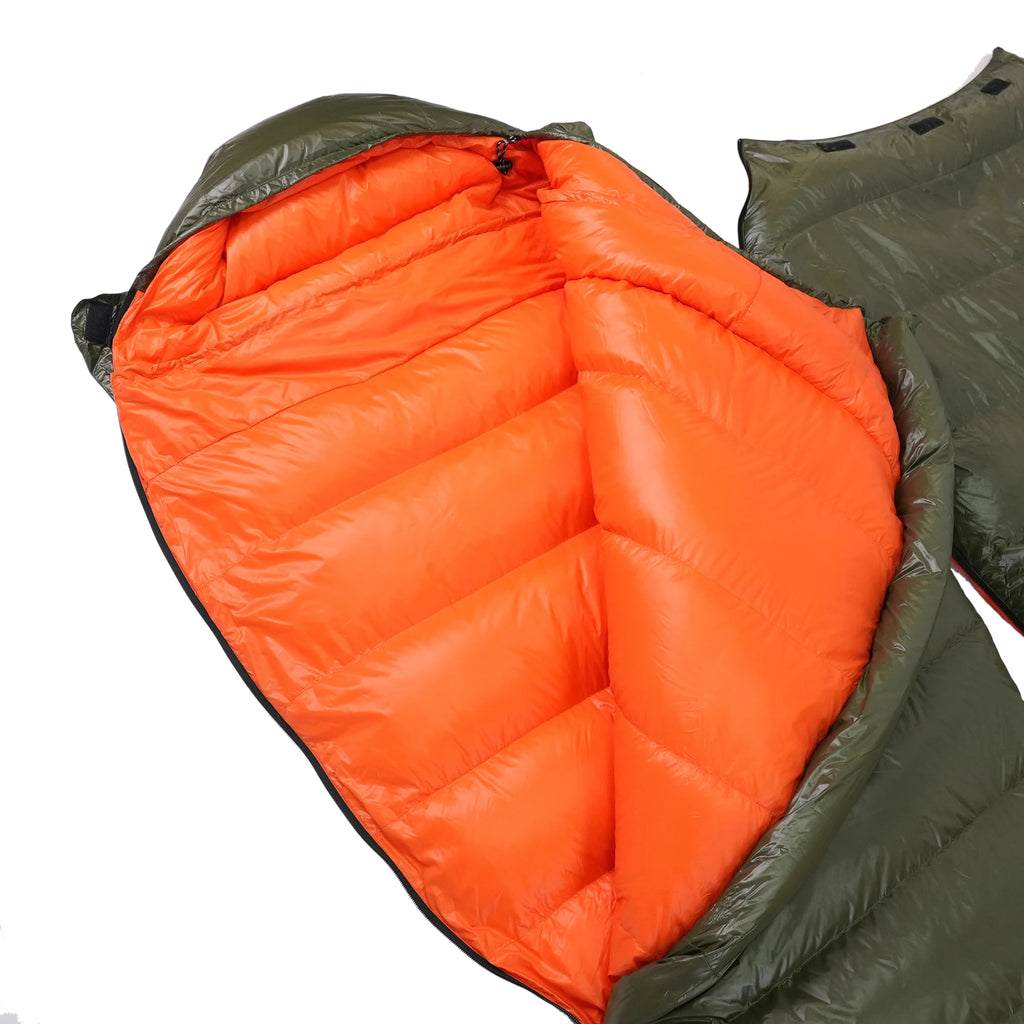 90% White Duck Down Mummy Sleeping Bag for Adults Outdoor Camping Portable Warm Winter Ultralight Nylon Fabric