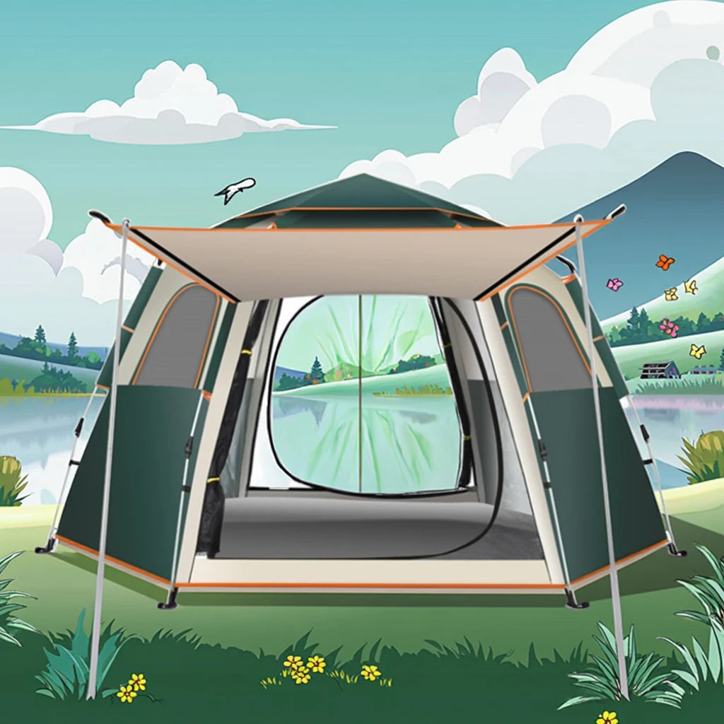 One Bedroom Outdoor Camping Tent Large Oxford Fabric with Sun and Rain Protection for Glamping