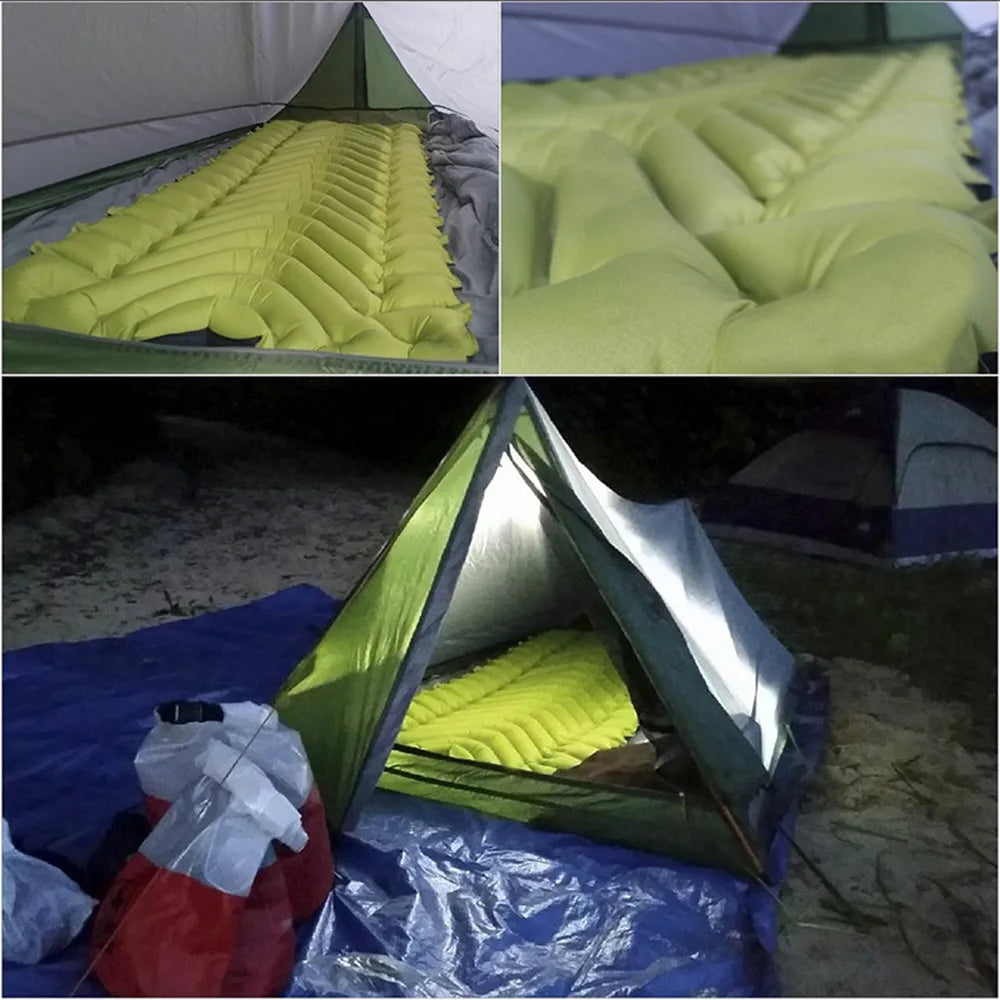 China Wholesale Self Inflating Sleeping Pad Camping Air Mattresses Summer Sleeping Mat with Built in Foot Pump