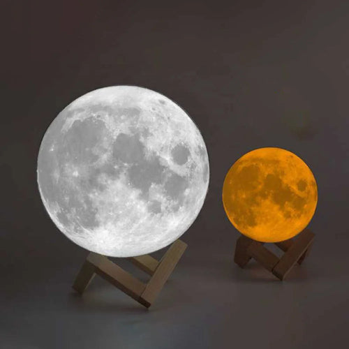 16-Color Rechargeable LED Night Light Touch Remote Control 3D Printed Moon Lamp RGB CCT for Children's Bedroom Home Decor