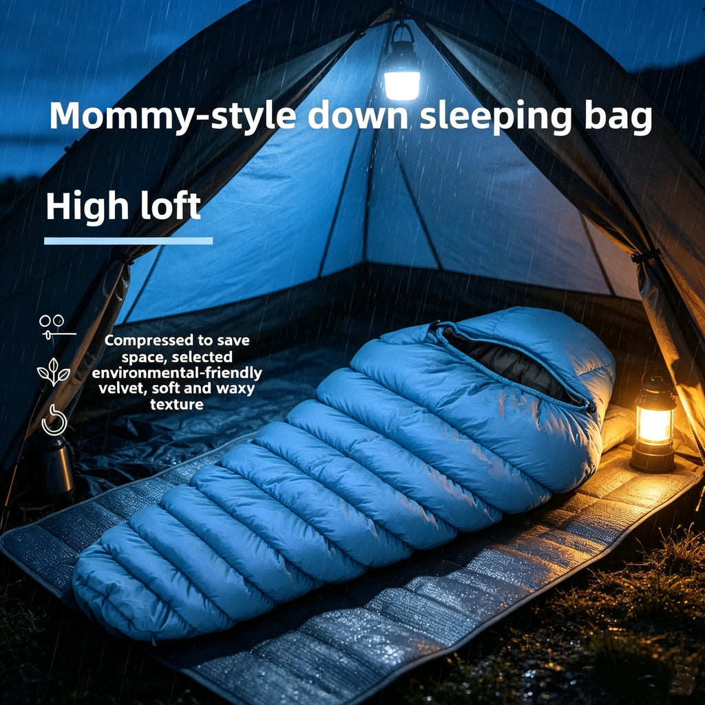90% White Duck Nylon Mummy-style Comfortable Sleeping Bag Adults Outdoor Camping Portable Warm Winter Ultralight Cold Weather