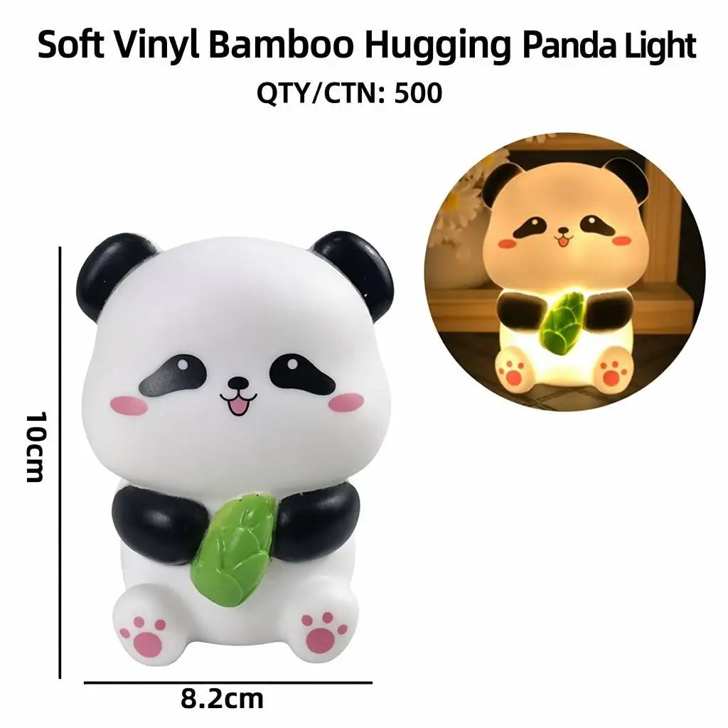 Heißes süßes Cartoon-Panda-Vinyl-Nachtlicht Kinder Heimdeko Geschenk Blind Box Tortenaufsatz Ornament Großhandel Ringwurf Cross-Border