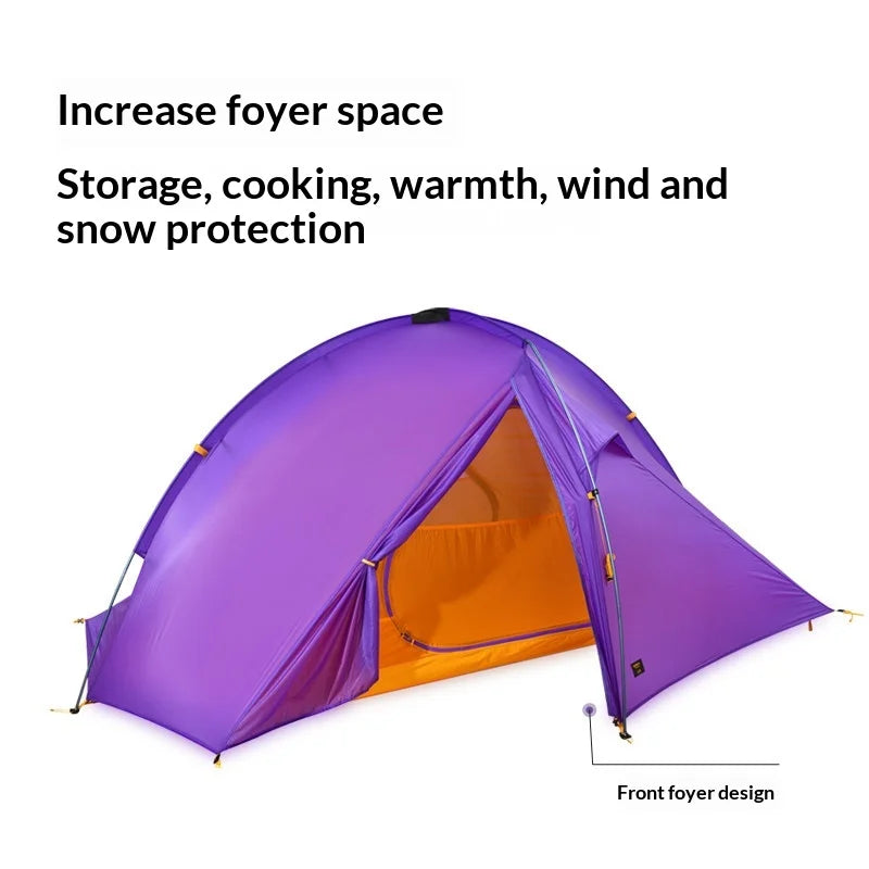 Super light, weighs 2 kilograms, 4.5 pounds Primitive DAC Aluminum Alloy Pole Double Layer One Bedroom Three Seasons Camping Tent Portable Foldable Outdoor Use