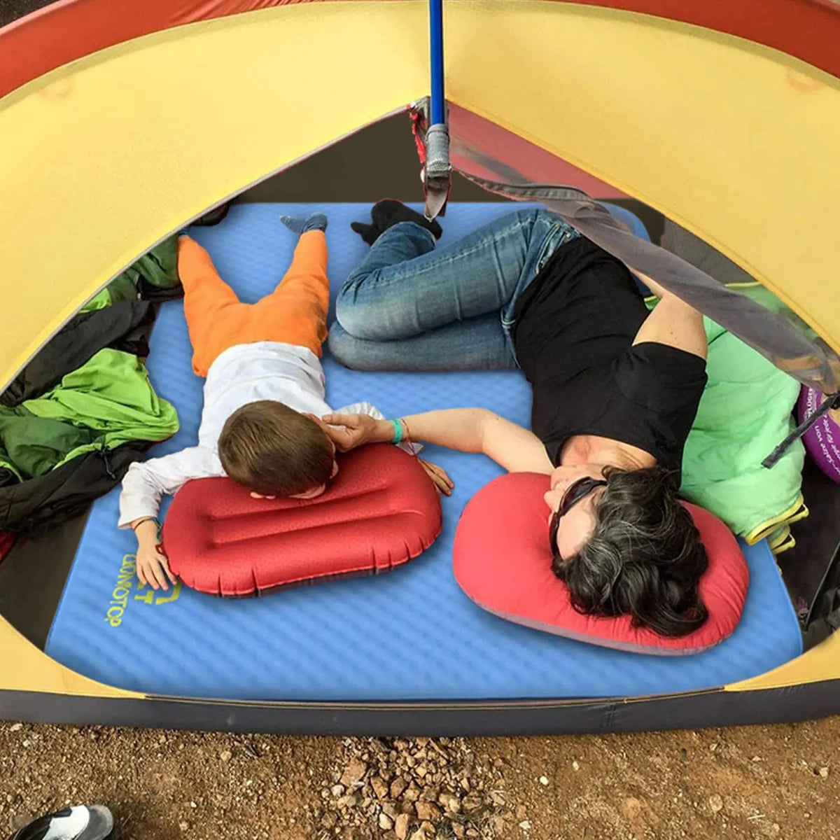 Ultra Thick 4-Inch Self-Inflating Camping Mattress Portable Inches Sleeping Pad Hiking Customizable Logo Printing Single