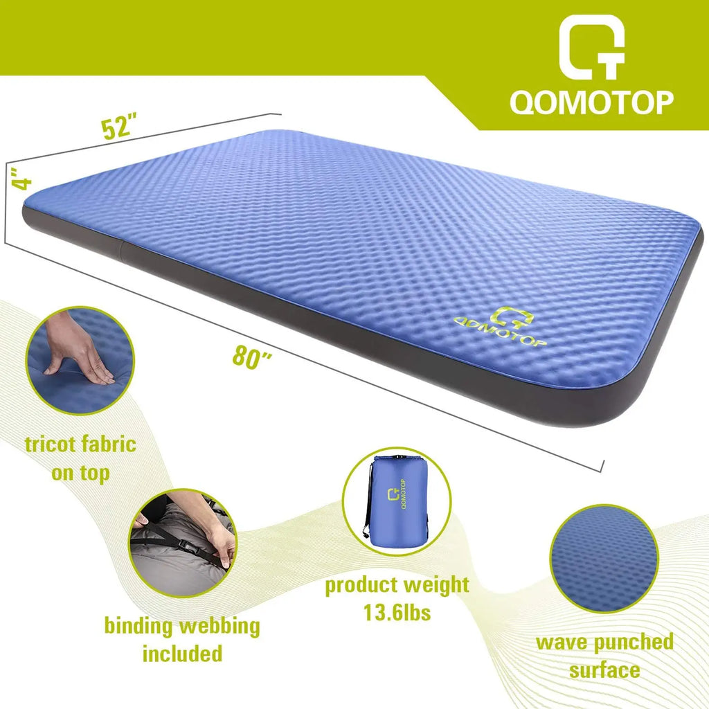 Ultra Thick 4-Inch Self-Inflating Camping Mattress Portable Inches Sleeping Pad Hiking Customizable Logo Printing Single