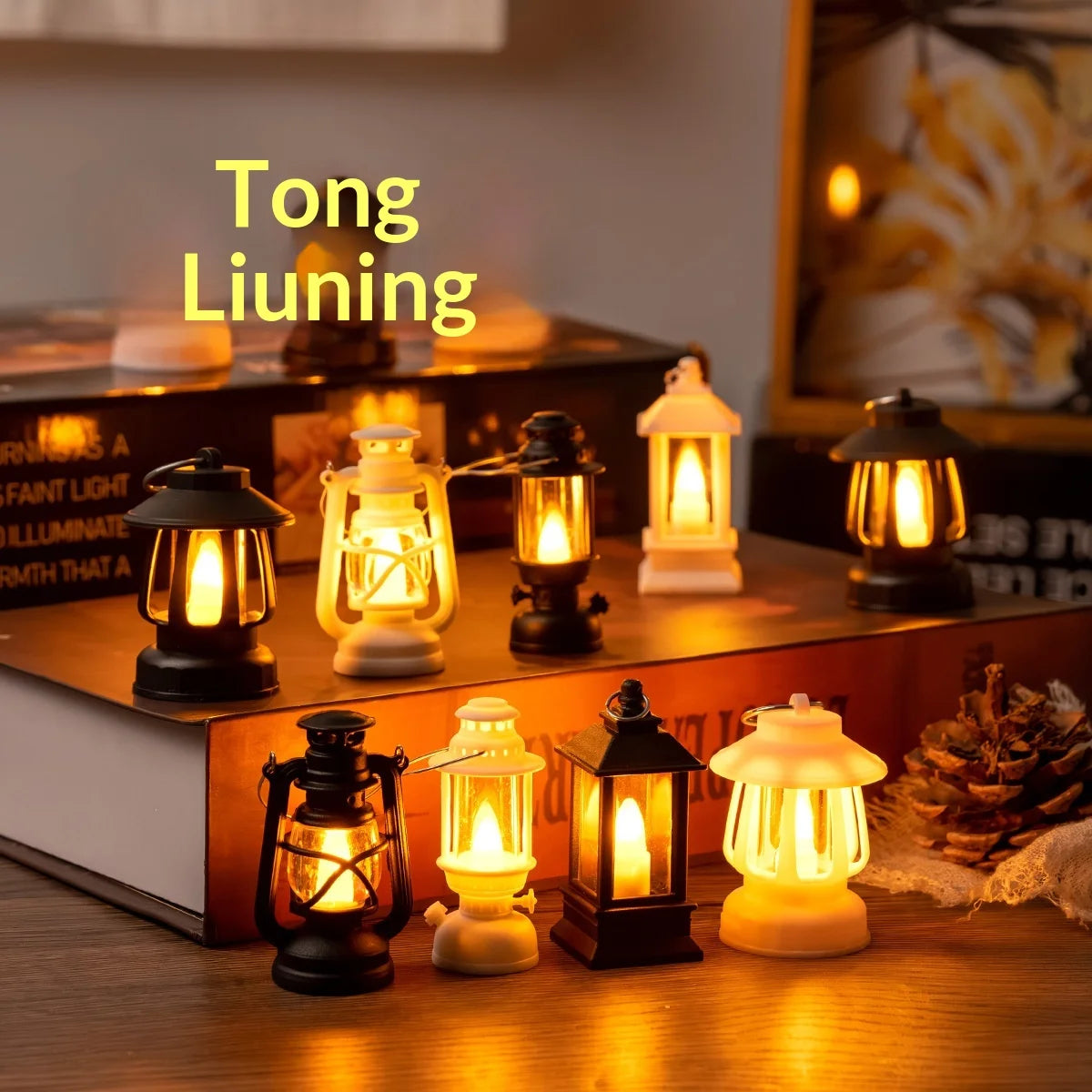 Miniature Electronic Candle Light LED Pony Light Retro Portable Camping Night Light Christmas Atmosphere Decoration