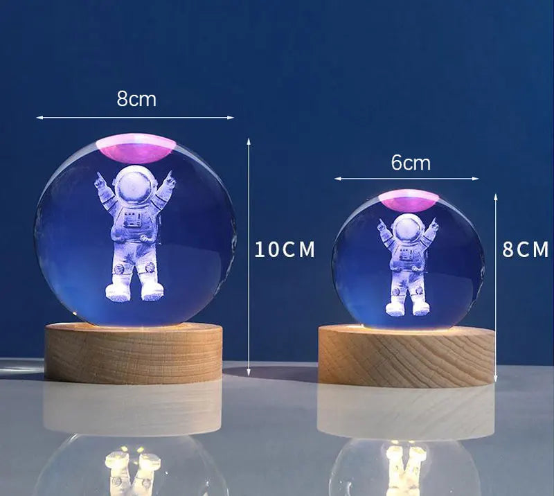 Jellyfish Dolphin Starfish Moon Planet USB Night Lamp LED 3D Art Crystal Ball Table Night Lights Decor for Children's