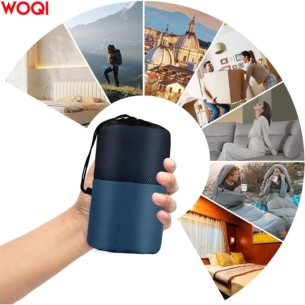 WOQI ultra Lightweight Summer Sleeping Bag with Lining for Travel Sheets and Adult Sleeping Bags Perfect for Hotel and Camping