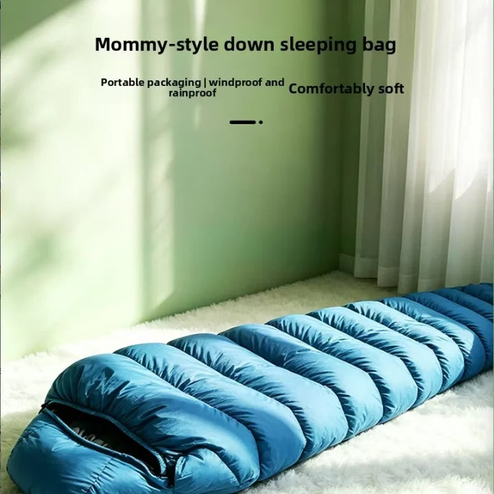 90% White Duck Nylon Mummy-style Comfortable Sleeping Bag Adults Outdoor Camping Portable Warm Winter Ultralight Cold Weather