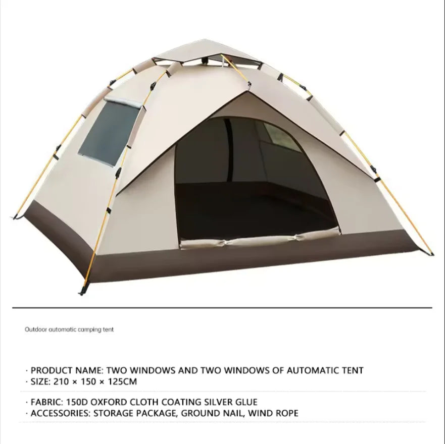 Factory-Ready Fully Automatic Outdoor Camping Tent Waterproof Sunscreen Fast Open Design with Oxford Fabric for Campers