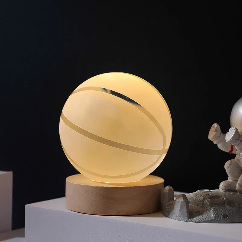Jellyfish Dolphin Starfish Moon Planet USB Night Lamp LED 3D Art Crystal Ball Table Night Lights Decor for Children's