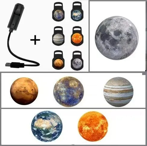 Popular Starry Sky Moon Light Bedroom Creative LED Night Light LOGO Projection Light Internet Celebrity Background Light