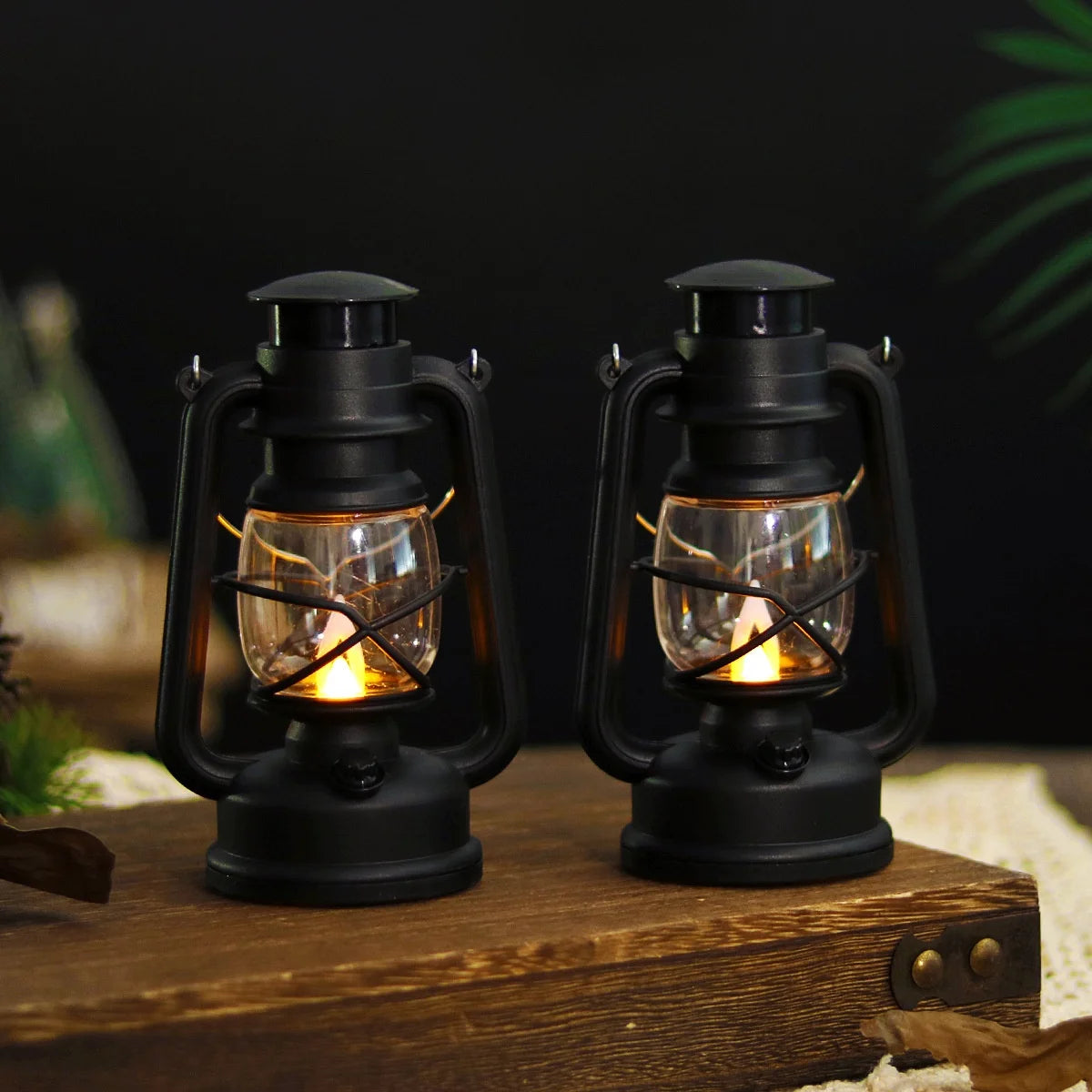 Miniature Electronic Candle Light LED Pony Light Retro Portable Camping Night Light Christmas Atmosphere Decoration