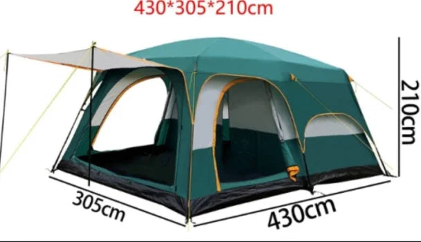 Wind Valley One Living Room 14' X 10' X 78" Waterproof Oxford Four-season Single 6 Person Camping Tent 3 Doors for Beach Outdoor