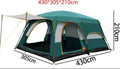 Wind Valley One Living Room 14' X 10' X 78" Waterproof Oxford Four-season Single 6 Person Camping Tent 3 Doors for Beach Outdoor