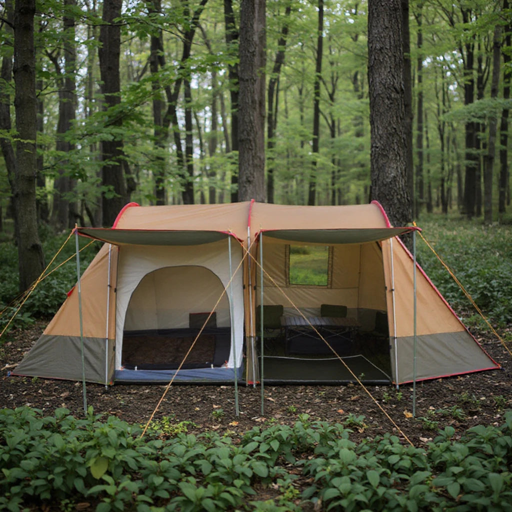 Wind Valley Best Selling Large Outdoor Camping 3-4 Person Durable Waterproof Fast Open Two Bedrooms One Living Room Tent