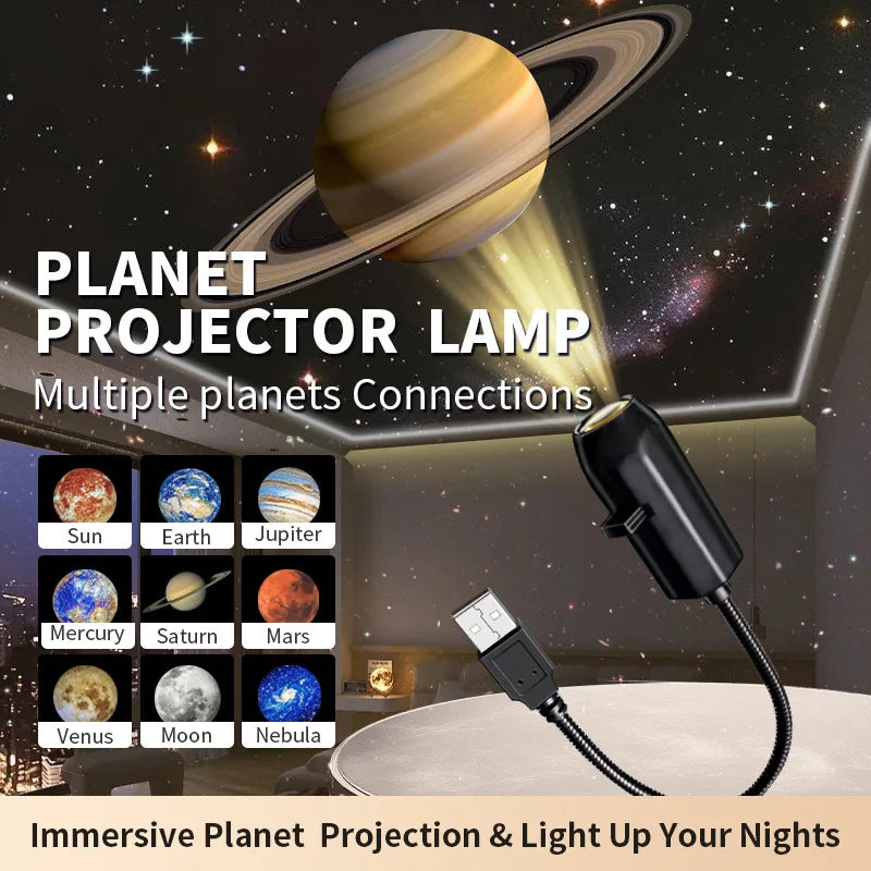 Popular Starry Sky Moon Light Bedroom Creative LED Night Light LOGO Projection Light Internet Celebrity Background Light